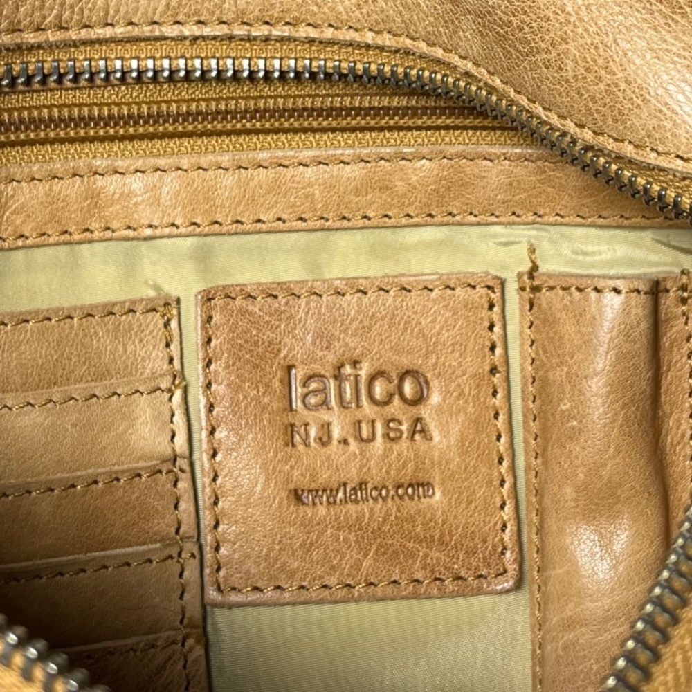 Latico Crossbody Soft Pebbled Leather Tan Removable Strap Handmade in India - Picture 7 of 10